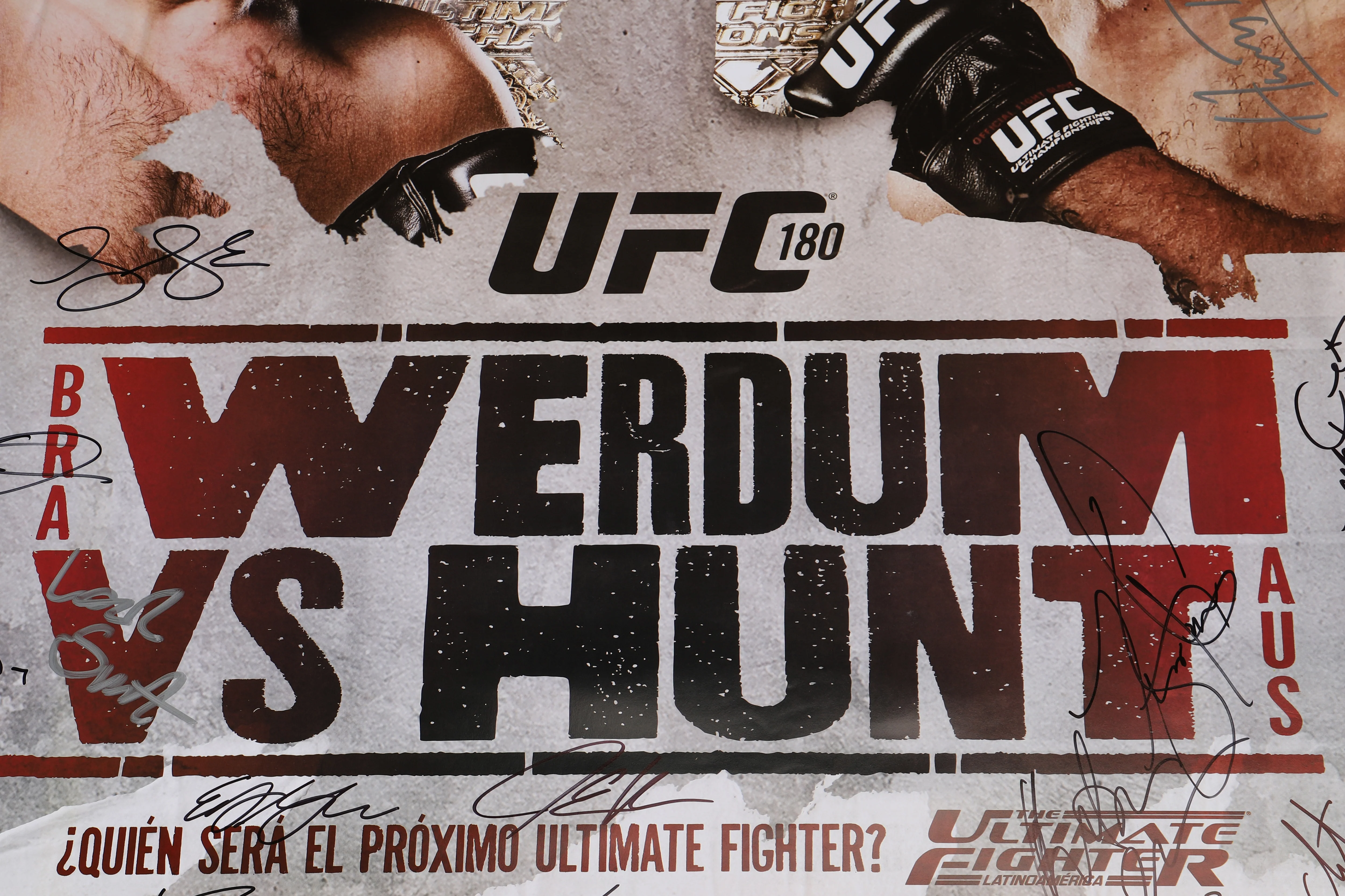 UFC 180: Werdum vs Hunt Autographed Event Poster - Image 2