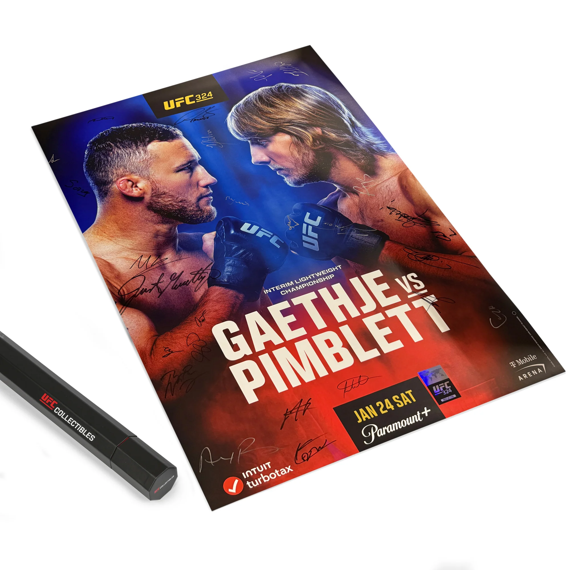 UFC 324: Gaethje vs Pimblett Autographed Event Poster - Image 6