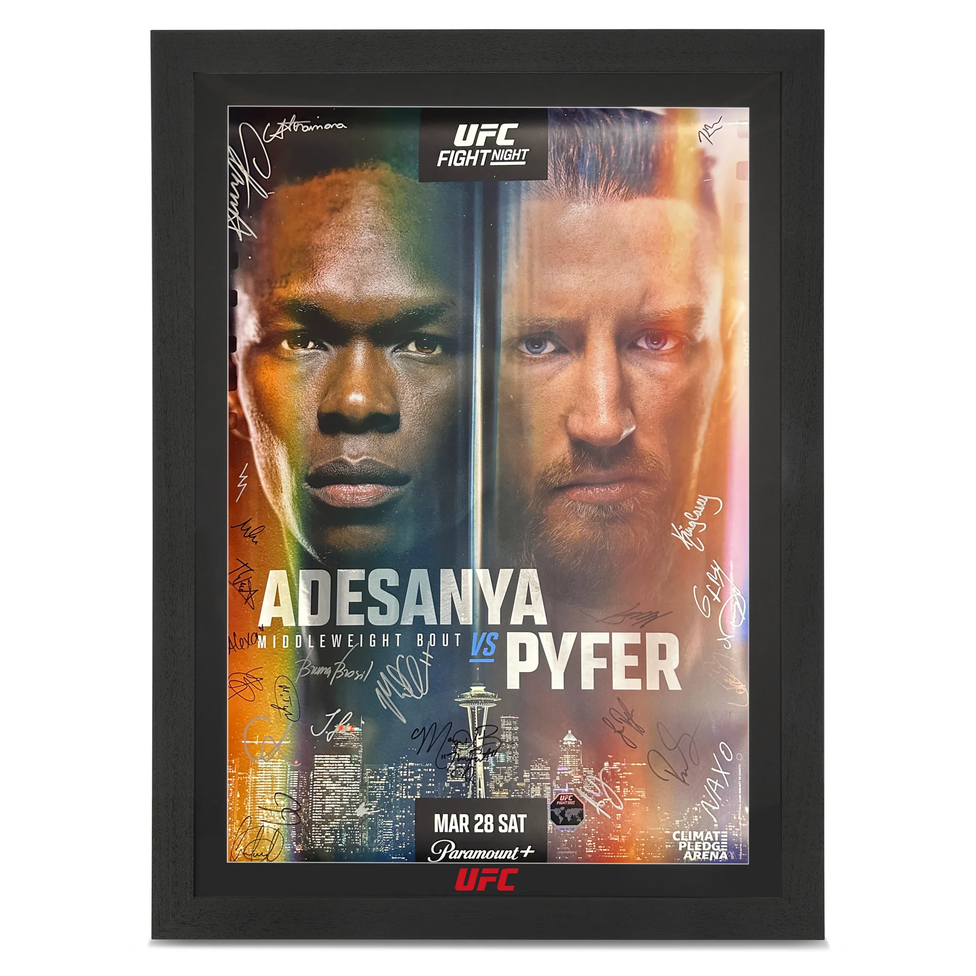 UFC Fight Night: Adesanya vs Pyfer Autographed Event Poster