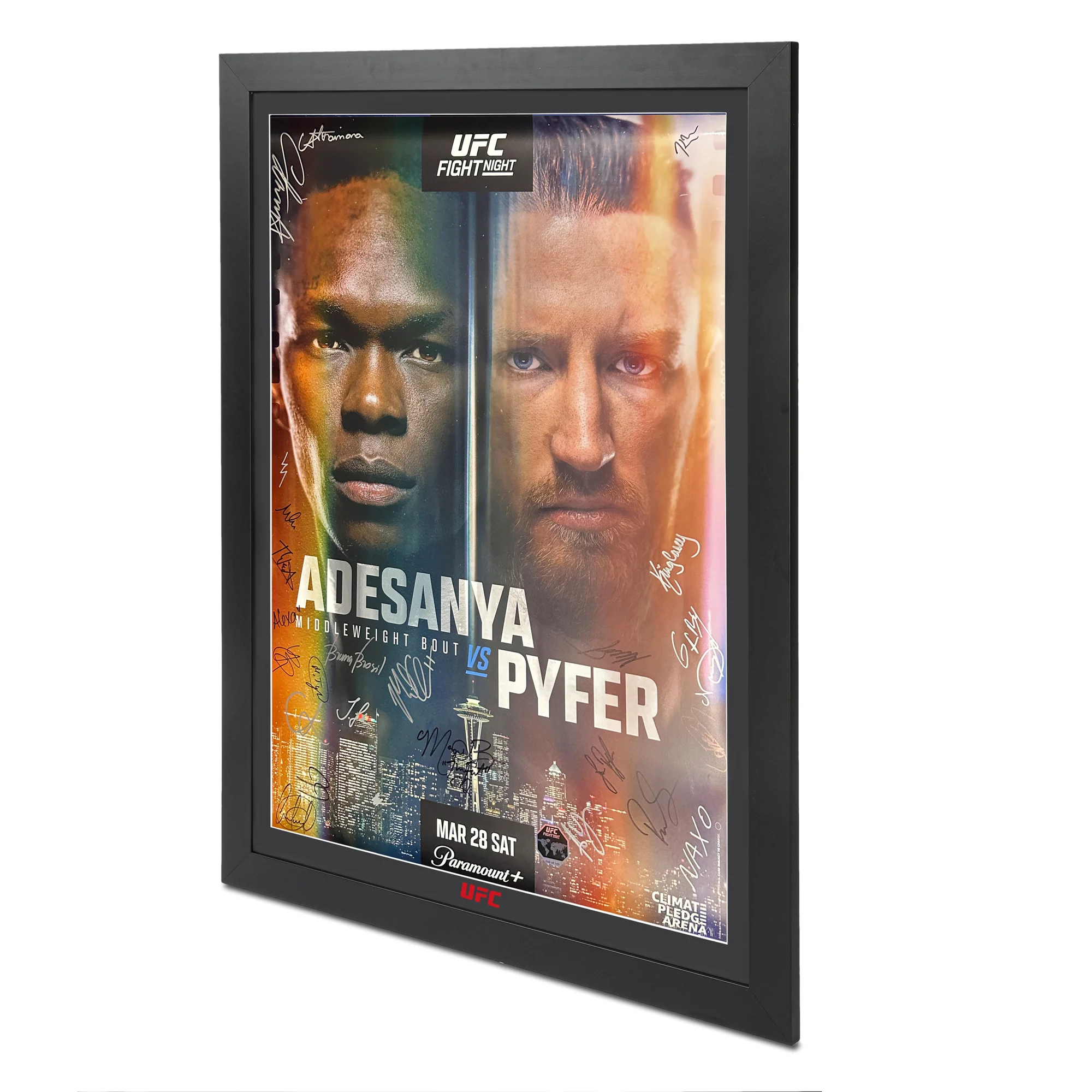 UFC Fight Night: Adesanya vs Pyfer Autographed Event Poster - Image 2