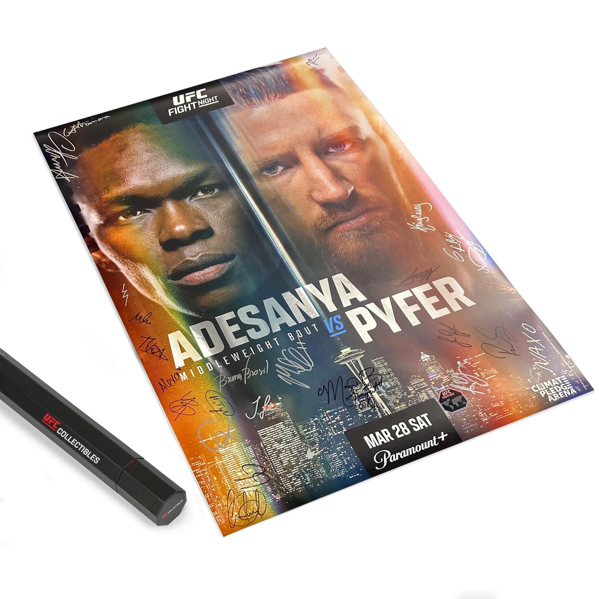 UFC Fight Night: Adesanya vs Pyfer Autographed Event Poster - Image 9