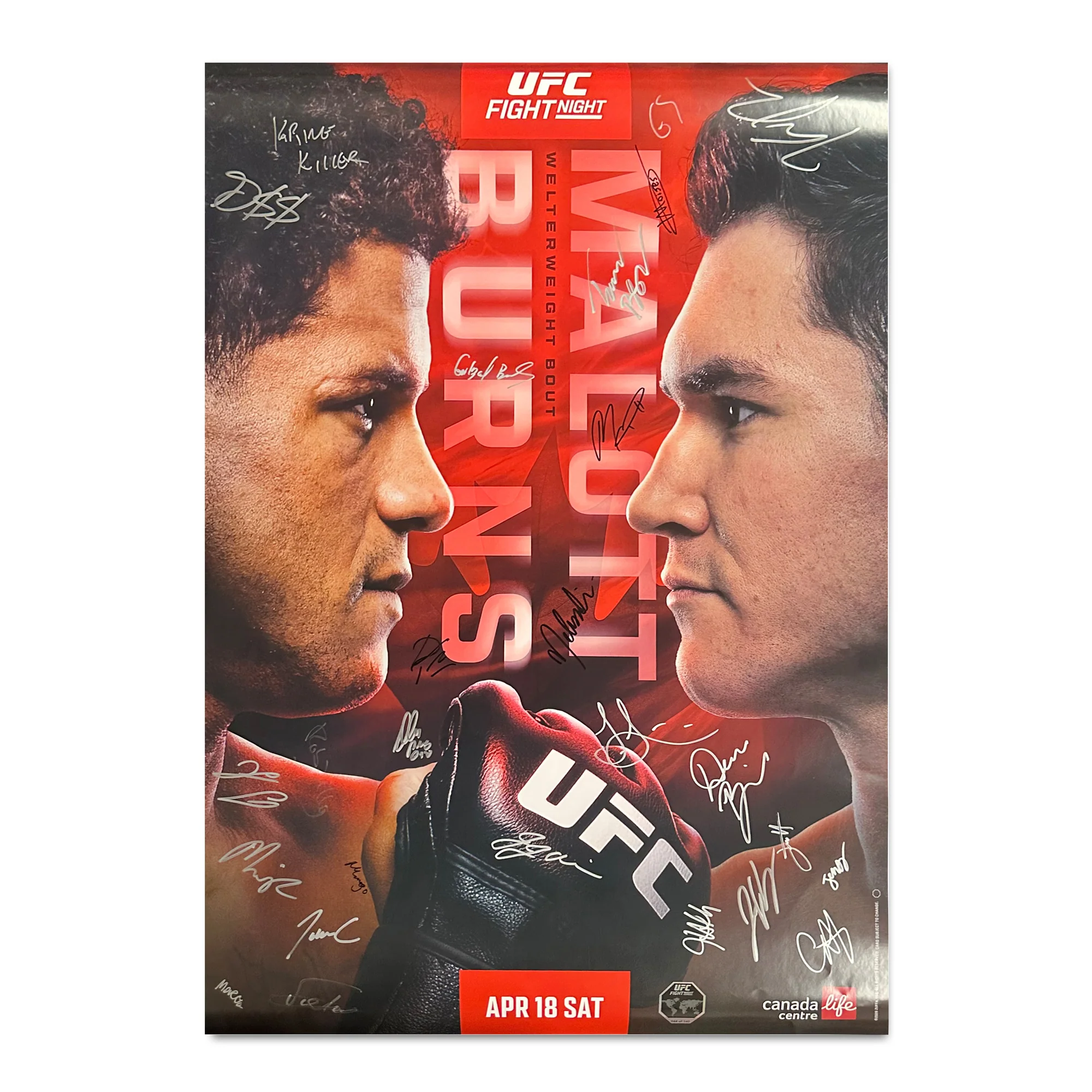UFC Fight Night: Burns vs Malott Autographed Event Poster - Image 7