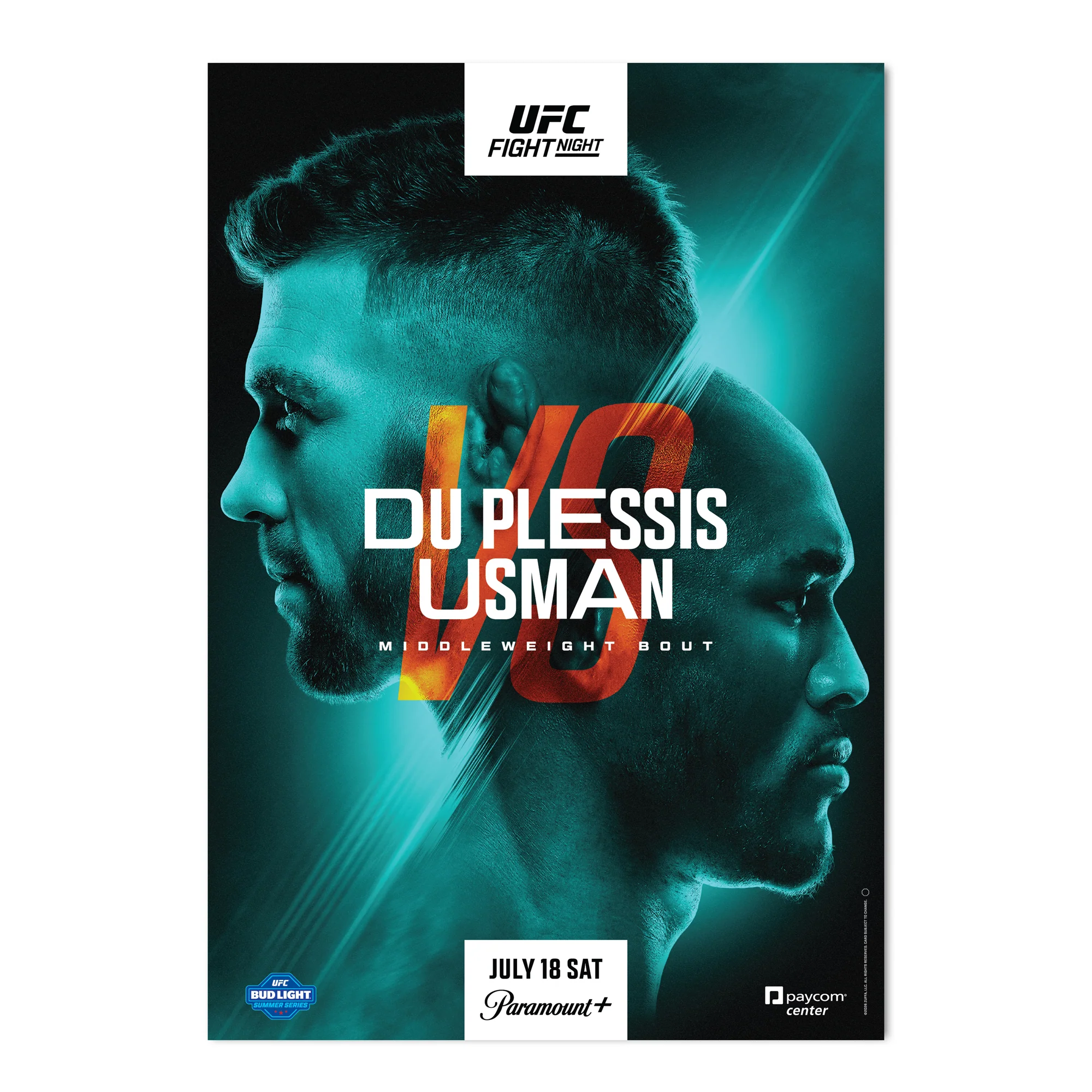 UFC Fight Night: Du Plessis vs Usman Autographed Event Poster - Image 3