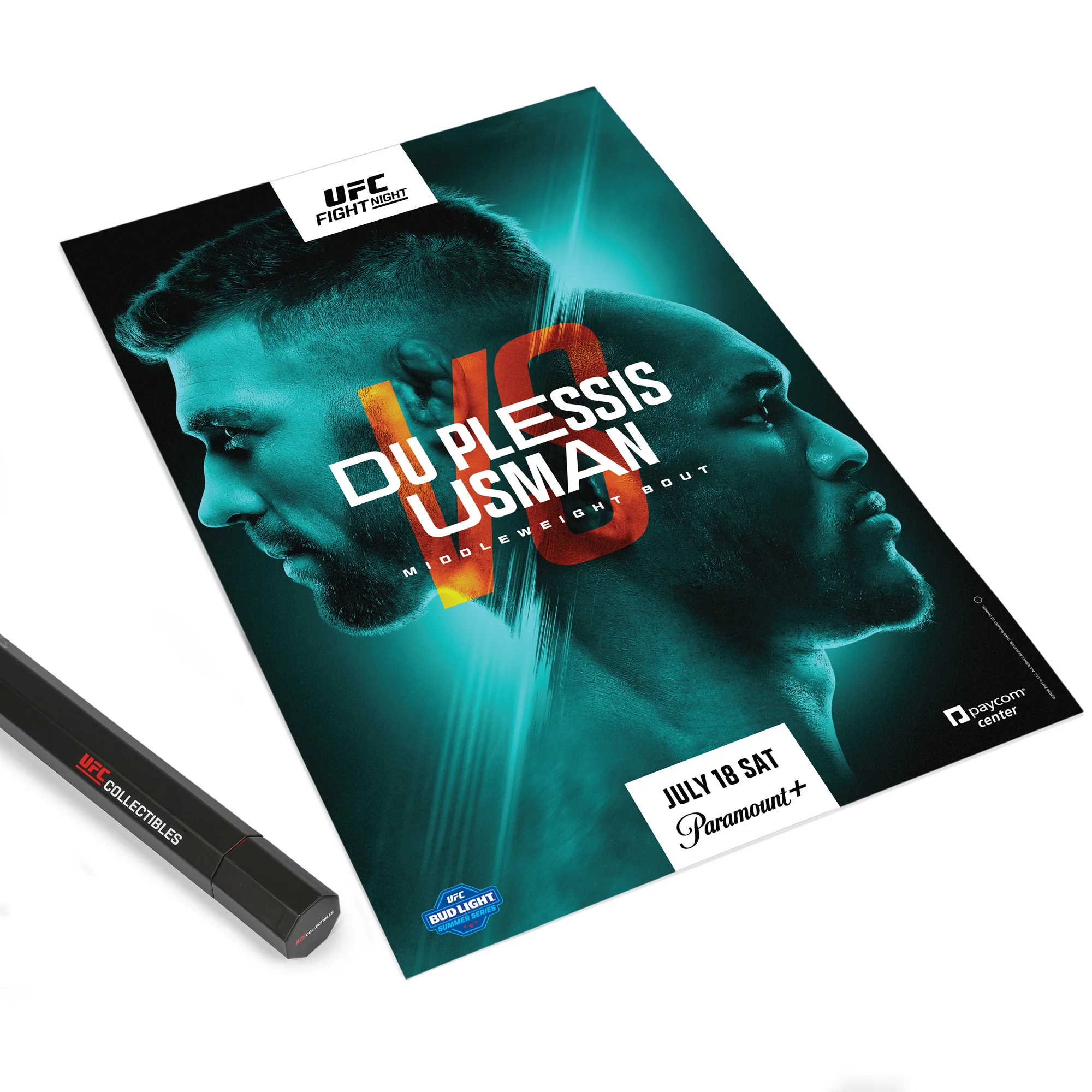 UFC Fight Night: Du Plessis vs Usman Autographed Event Poster - Image 4