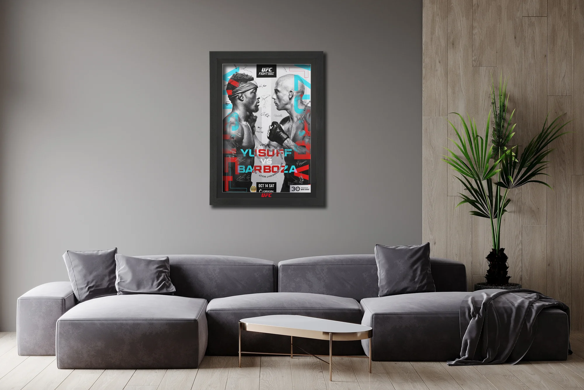 UFC Fight Night: Yusuff vs Barboza Autographed Event Poster - Image 2