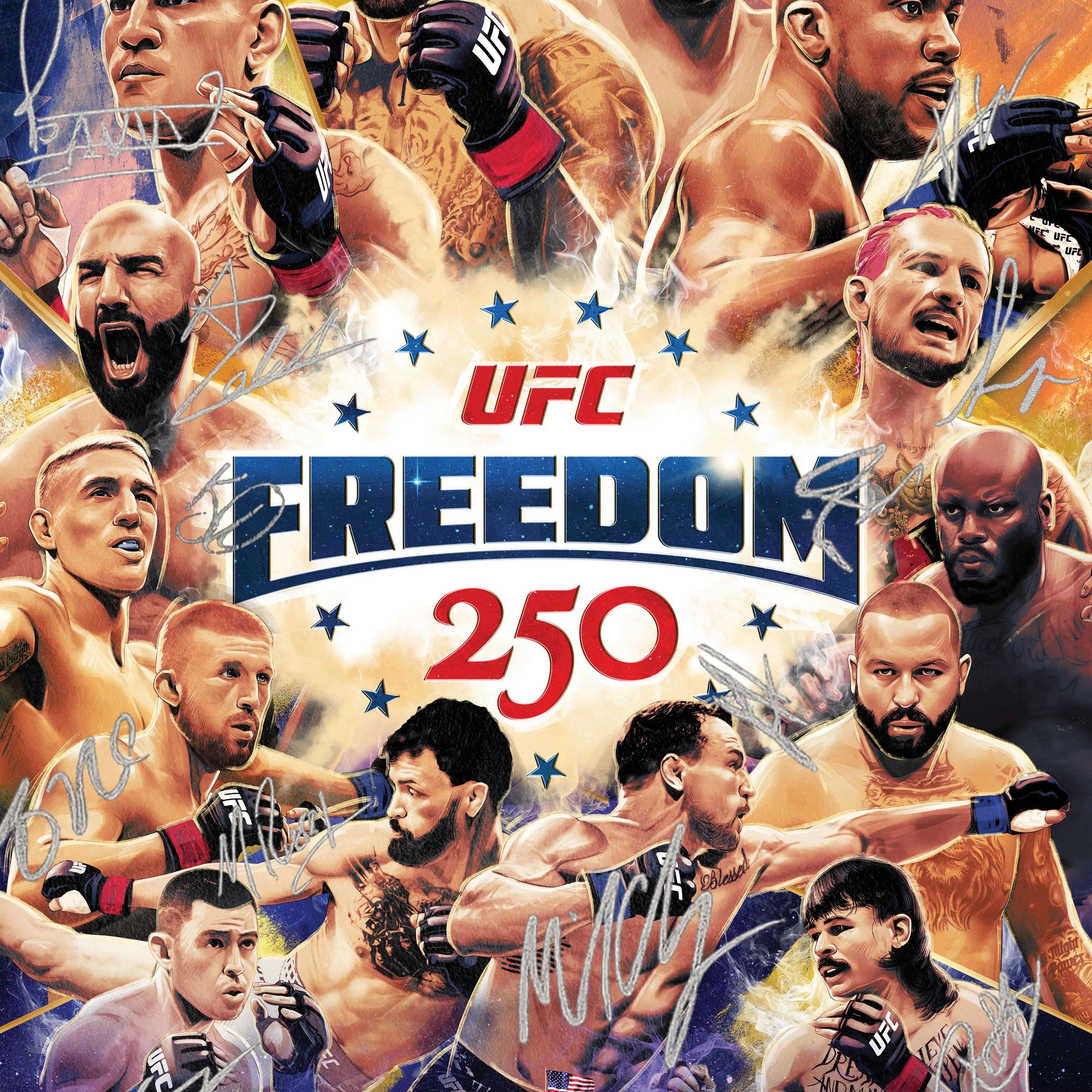 UFC Freedom 250: Topuria vs Gaethje Signed Artist Series Print - Image 2